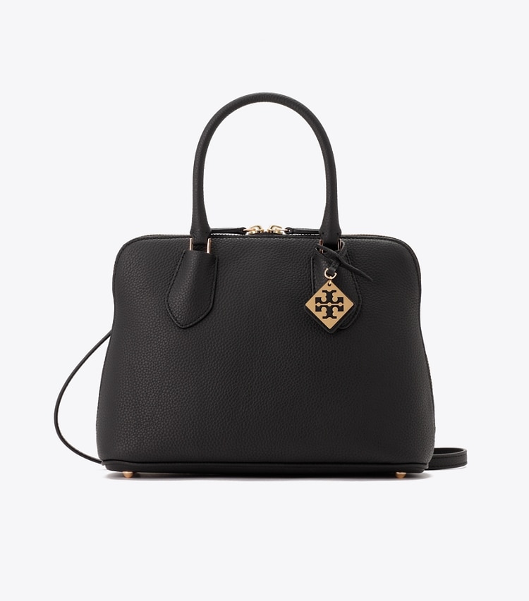 Tory Burch designer サッチェルバッグ スウィング ペブルド ミディアムバッグ in Black front