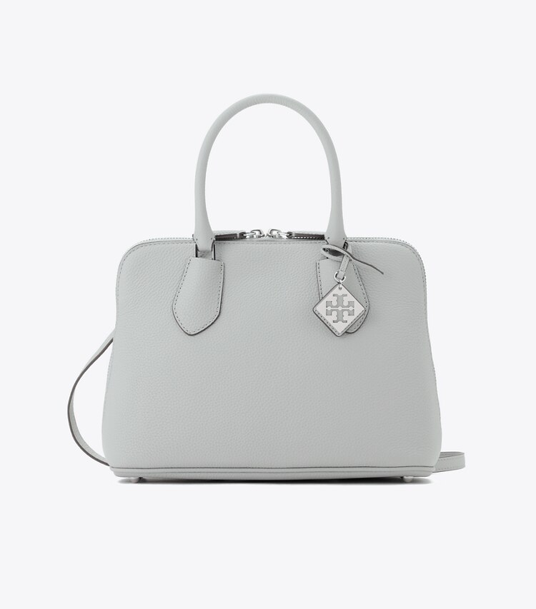 Tory Burch designer サッチェルバッグ スウィング ペブルド ミディアムバッグ in Light Granite front