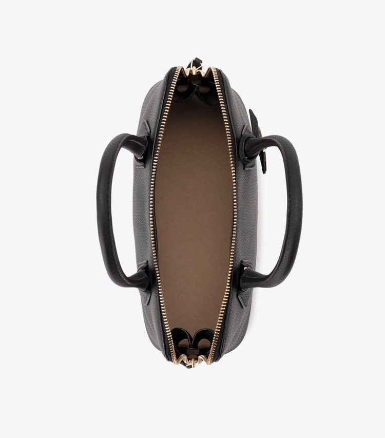 Tory Burch designer サッチェルバッグ スウィング ペブルド ミディアムバッグ in Black オーバーヘッド