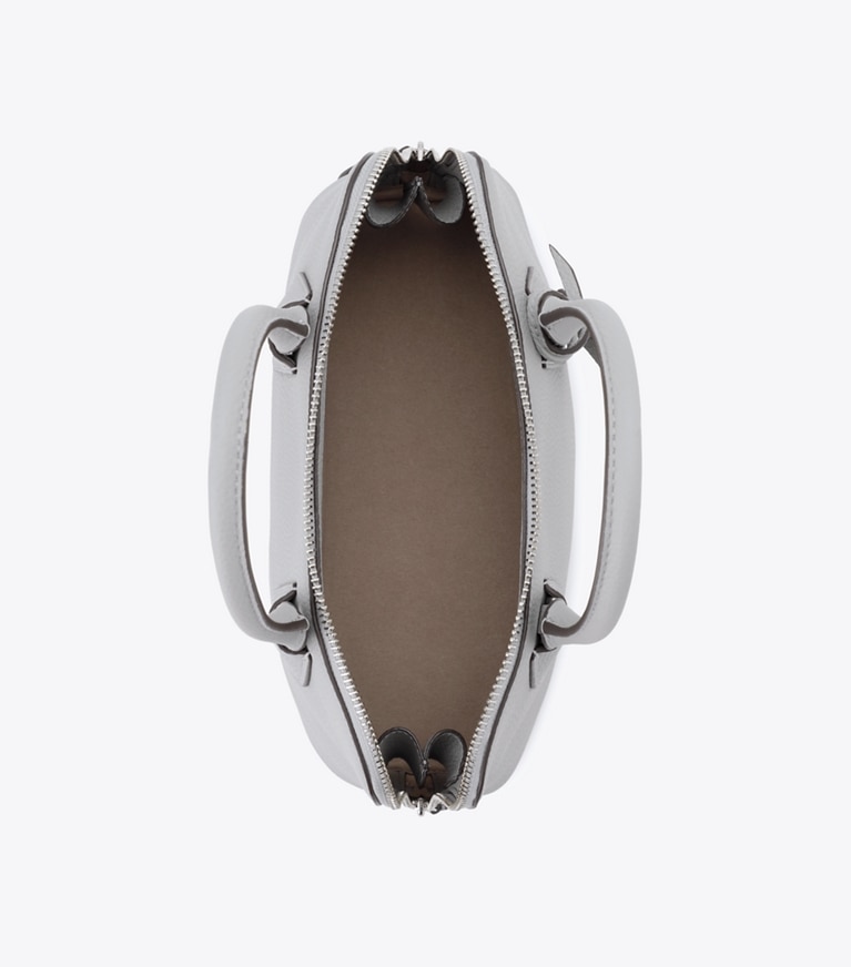Tory Burch designer サッチェルバッグ スウィング ペブルド ミディアムバッグ in Light Granite angle