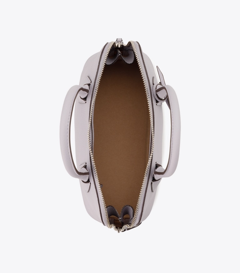Tory Burch designer サッチェルバッグ スウィング ペブルド ミディアムバッグ in Pale Purple angle