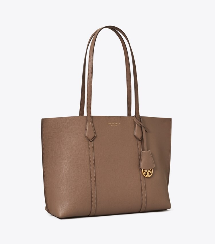 Tory Burch designer tote bags Medium Perry Tote in CLAM SHELL angle