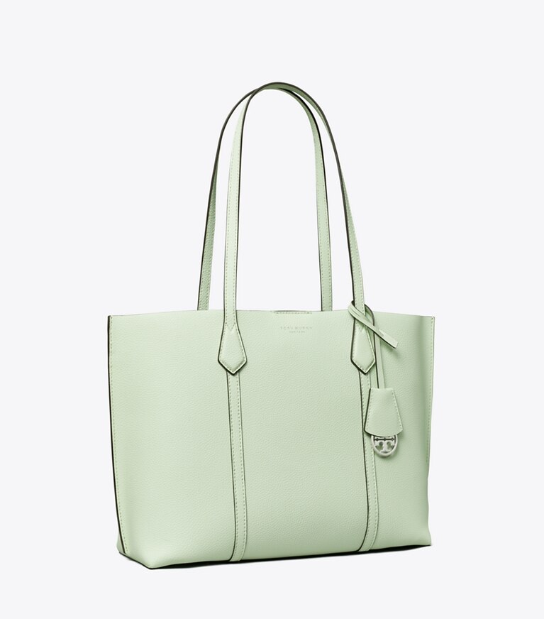 Tory Burch designer tote bags Medium Perry Tote in MEADOW MIST angle