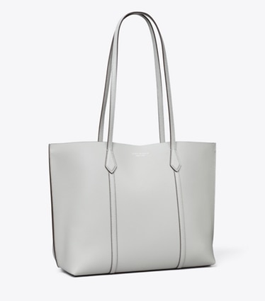 Tory Burch designer トートバッグ ペリー ミディアム トートバッグ in Light Granite angle