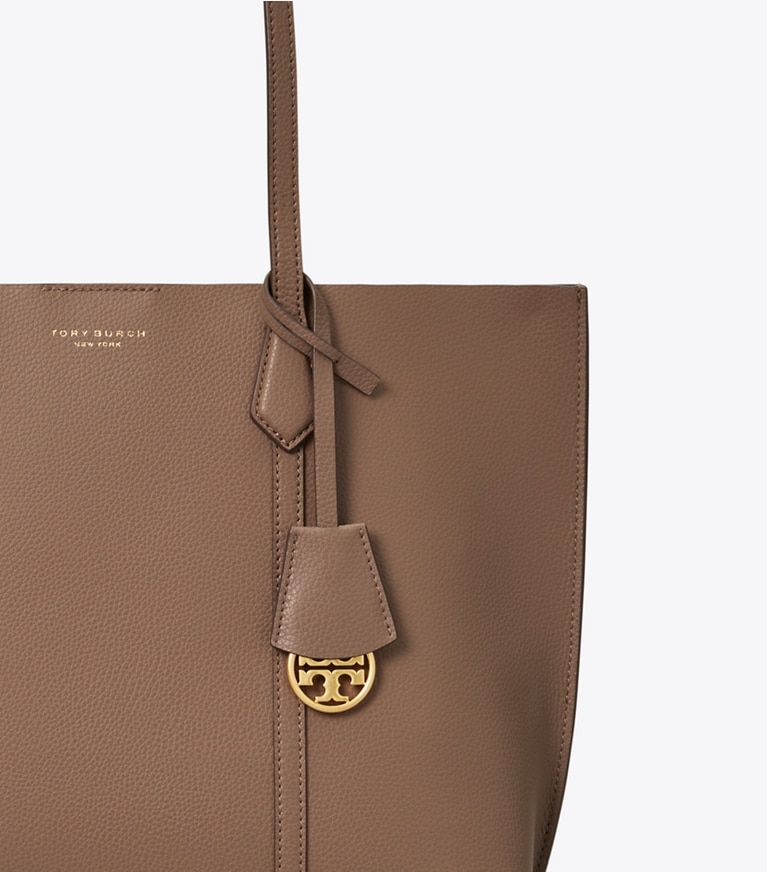 Tory Burch designer tote bags Medium Perry Tote in CLAM SHELL angle