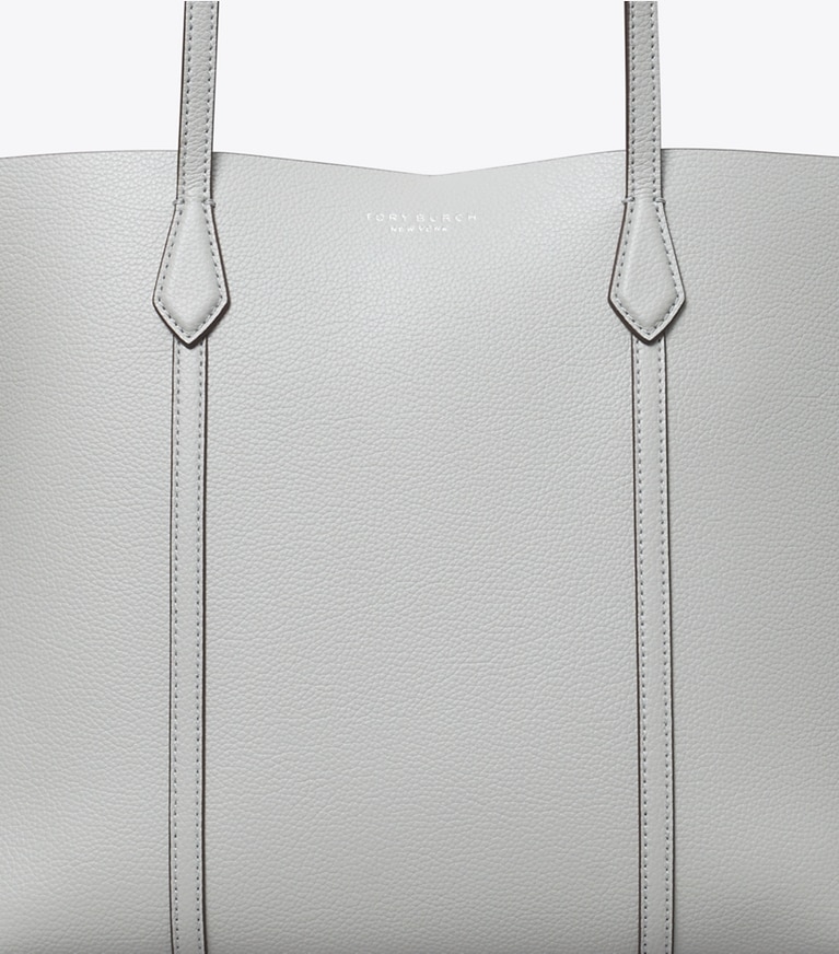 Tory Burch designer トートバッグ ペリー ミディアム トートバッグ in Light Granite angle