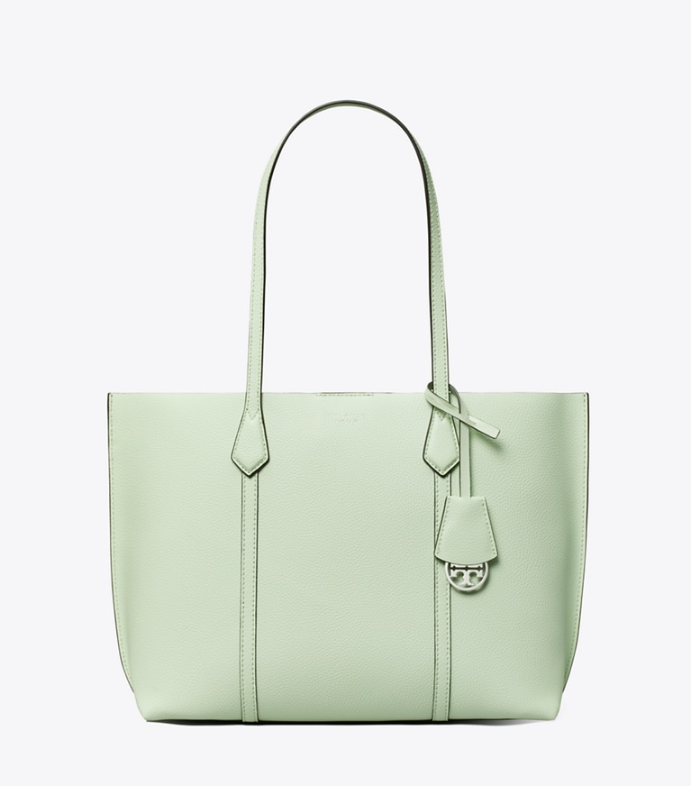 Tory Burch designer tote bags Medium Perry Tote in MEADOW MIST angle
