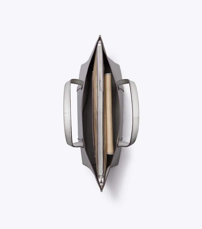 Tory Burch designer トートバッグ ペリー ミディアム トートバッグ in Light Granite angle