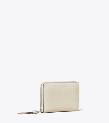 Tory Burch designer wallets Medium Romy Wallet in Light Cream angle