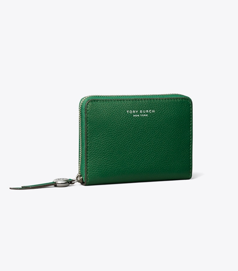 Tory Burch designer wallets Medium Romy Wallet in Dark Kale angle