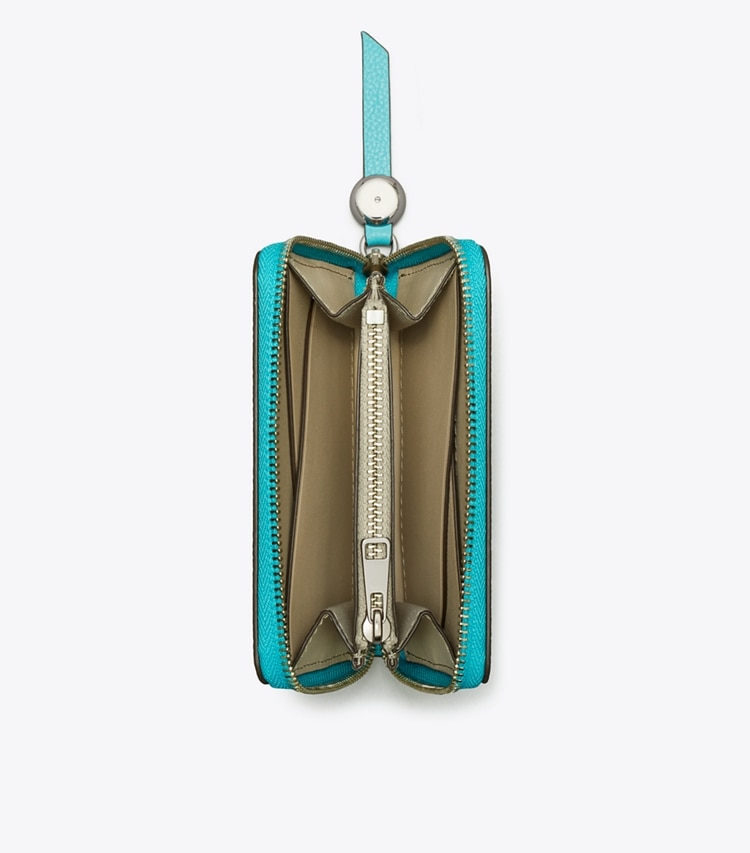 Tory Burch designer wallets Medium Romy Wallet in Soft Turquoise overhead