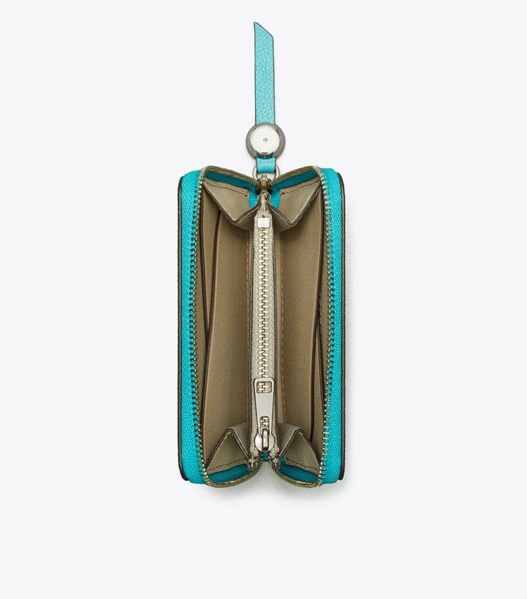 Tory Burch designer wallets Medium Romy Wallet in Soft Turquoise angle