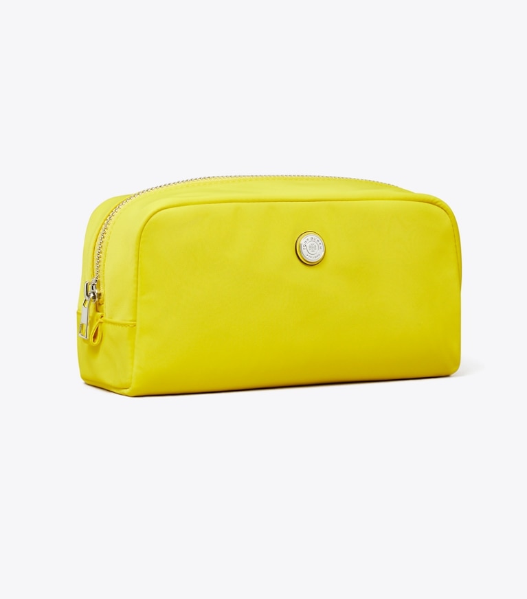 Tory Burch designer cosmetic bags Medium Twist Cosmetic Case in Yellow angle