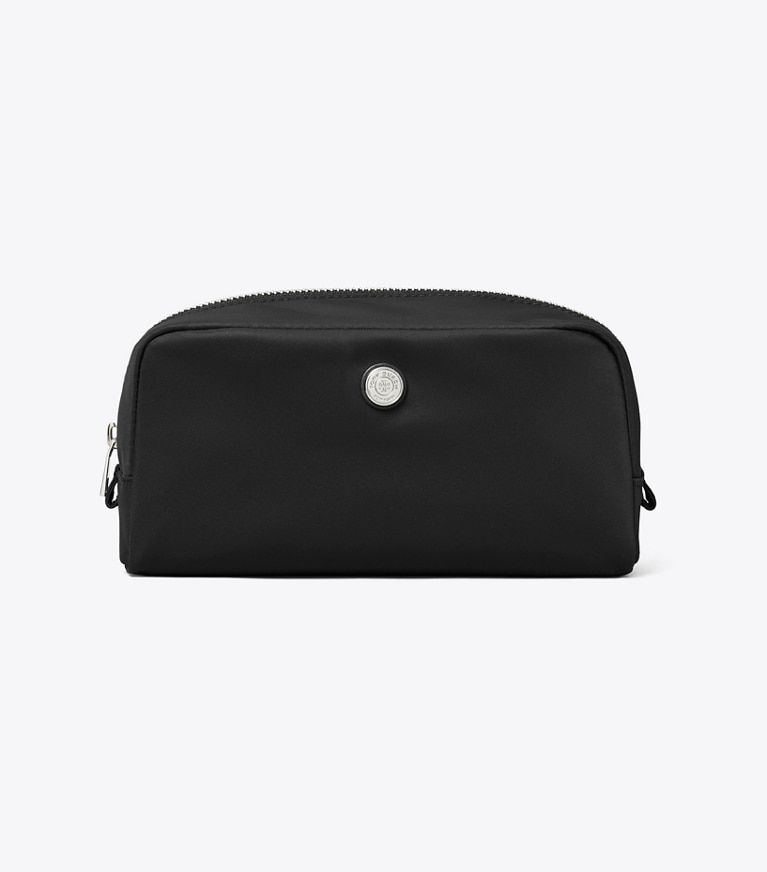 Tory Burch designer cosmetic bags Medium Twist Cosmetic Case in Black front