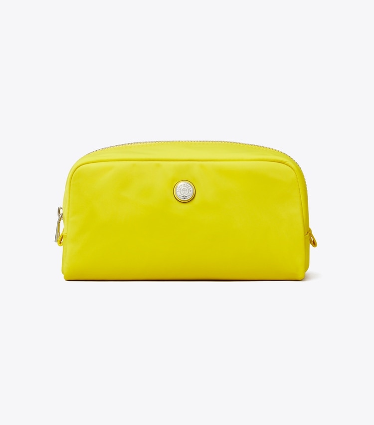 Tory Burch designer cosmetic bags Medium Twist Cosmetic Case in Yellow front