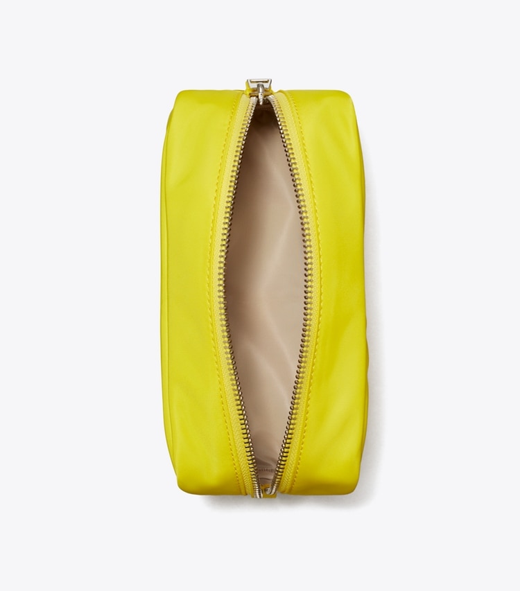 Tory Burch designer cosmetic bags Medium Twist Cosmetic Case in Yellow overhead