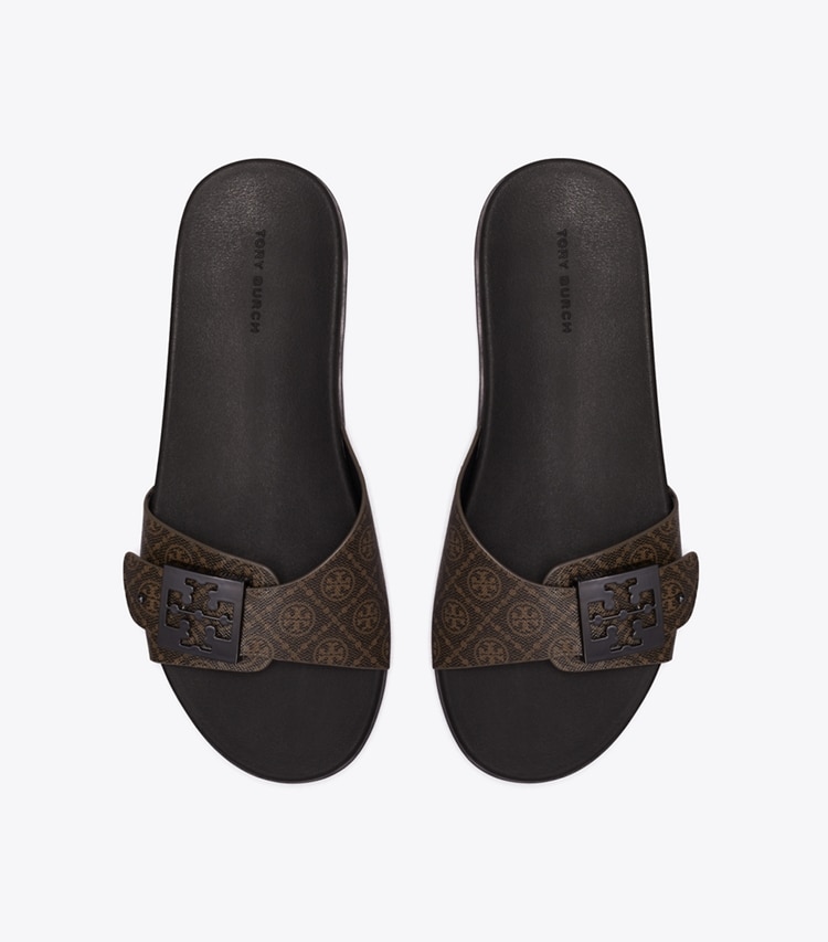 Tory Burch designer sandals Mellow Buckle Slide in T MONO FRENCH PRESS / FRENCH PRESS overhead
