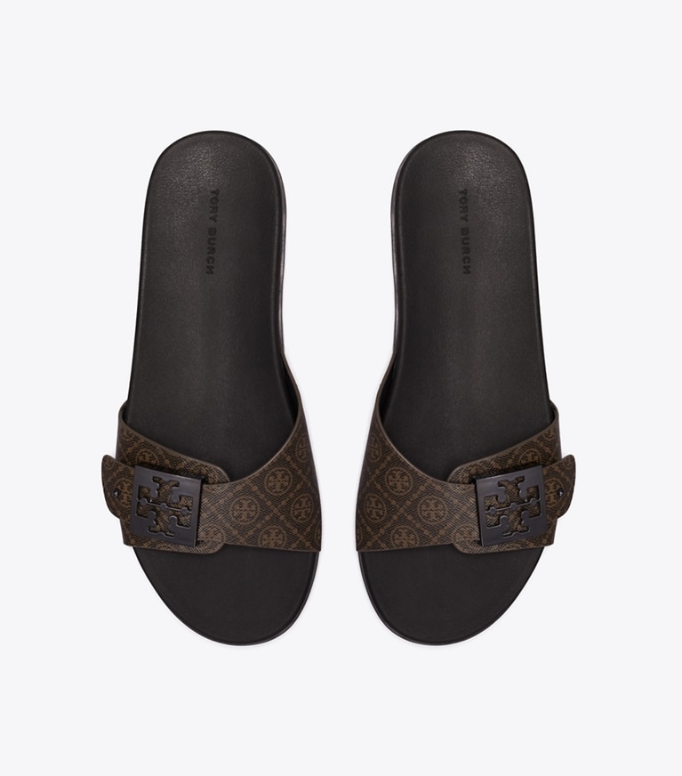 Tory Burch designer sandals Mellow Buckle Slide in T MONO FRENCH PRESS / FRENCH PRESS overhead
