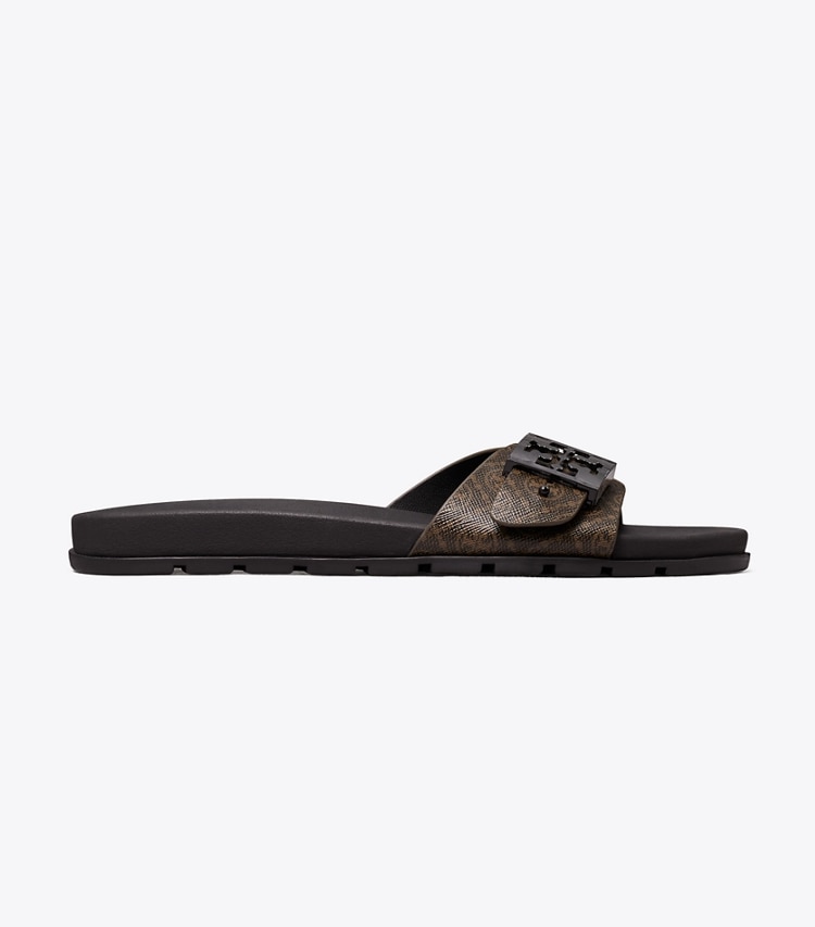 Tory Burch designer sandals Mellow Buckle Slide in T MONO FRENCH PRESS / FRENCH PRESS side