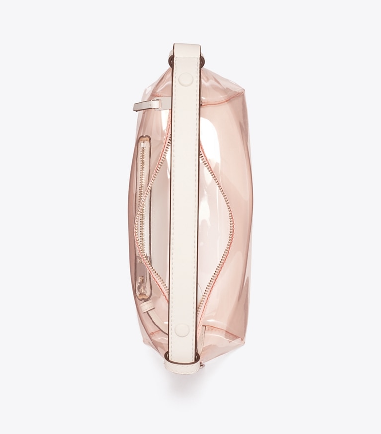 Tory Burch designer shoulder bags Mellow Clear Shoulder Bag in Flamingo Pink overhead
