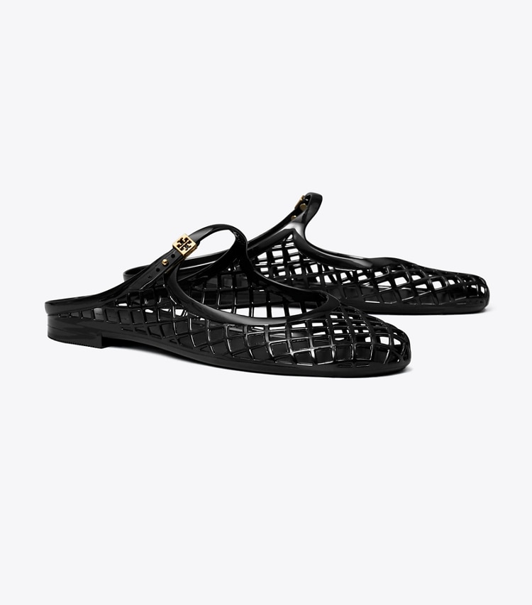 Tory Burch designer sandals Mellow Mary Jane Jelly in PERFECT BLACK / BLACK angle