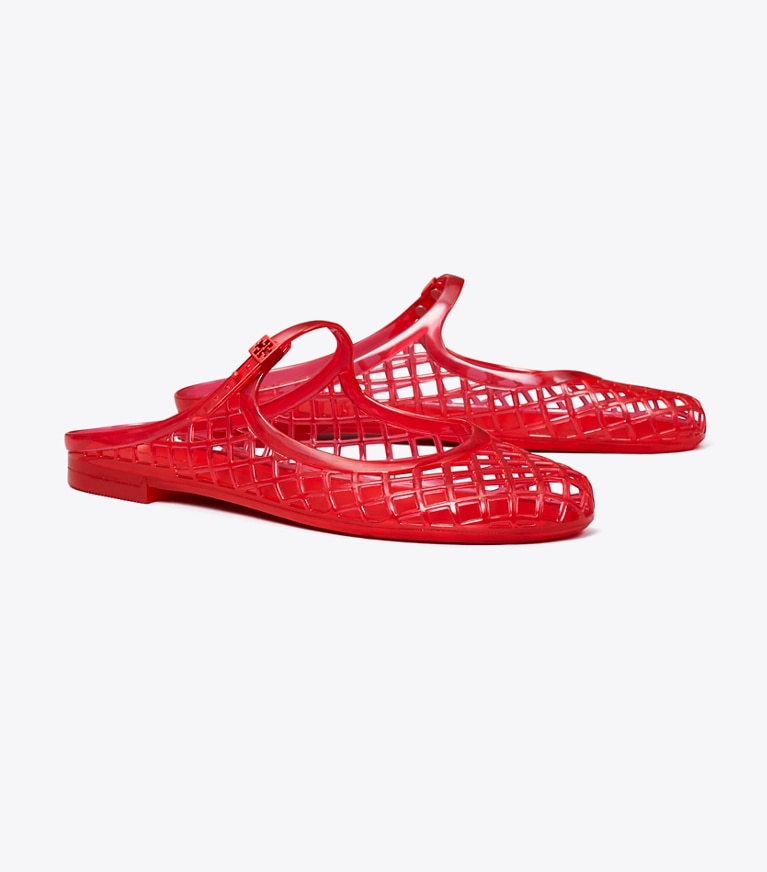 Tory Burch designer sandals Mellow Mary Jane Jelly in RED VOLCANO / RED VOLCANO angle