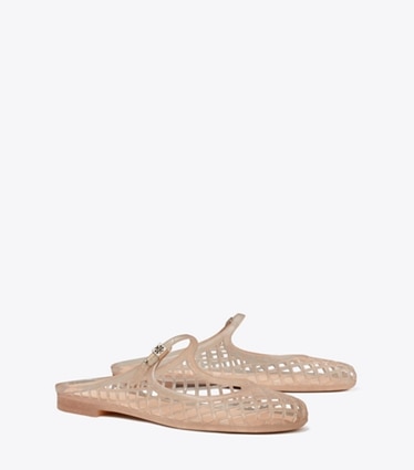 Tory Burch designer sandals Mellow Mary Jane Jelly in SOFT PINK GLITTER / SILVER angle