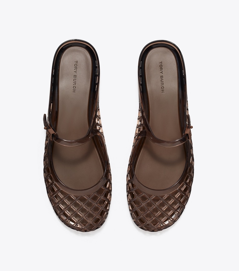 Tory Burch designer sandals Mellow Mary Jane Jelly in COCOA / COCOA angle