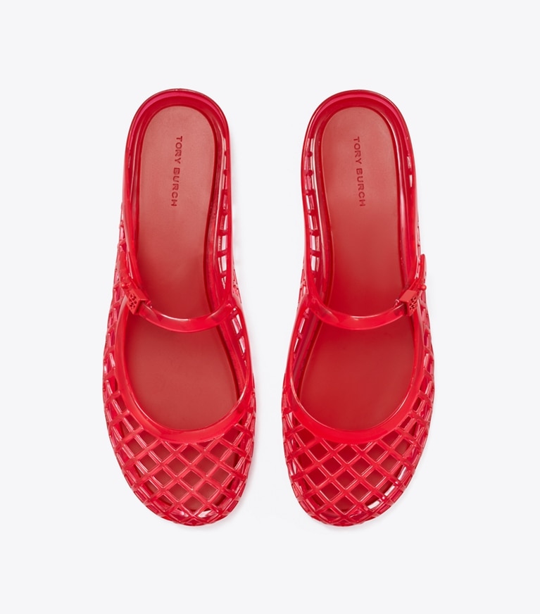 Tory Burch designer sandals Mellow Mary Jane Jelly in RED VOLCANO / RED VOLCANO angle