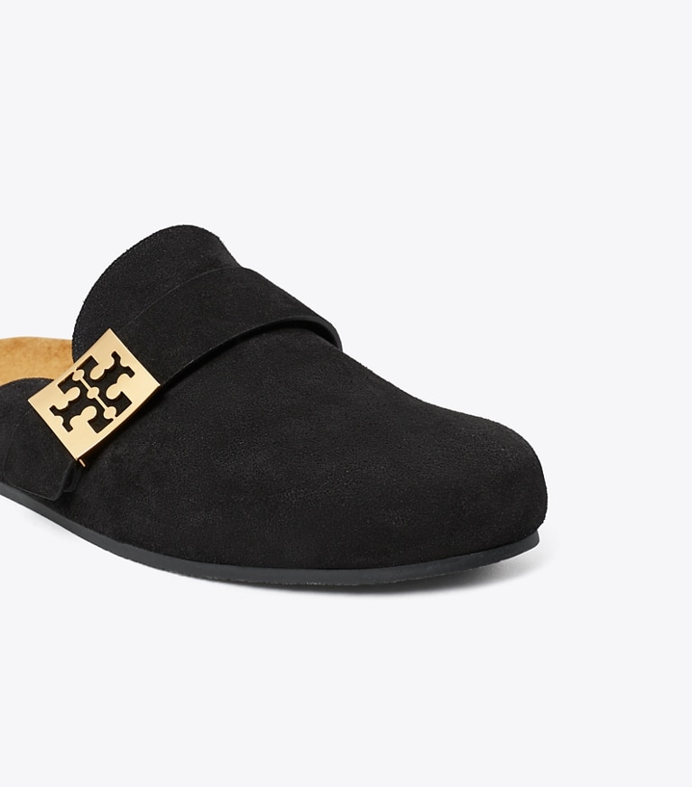 Tory Burch designer flats Mellow Mule in PERFECT BLACK angle
