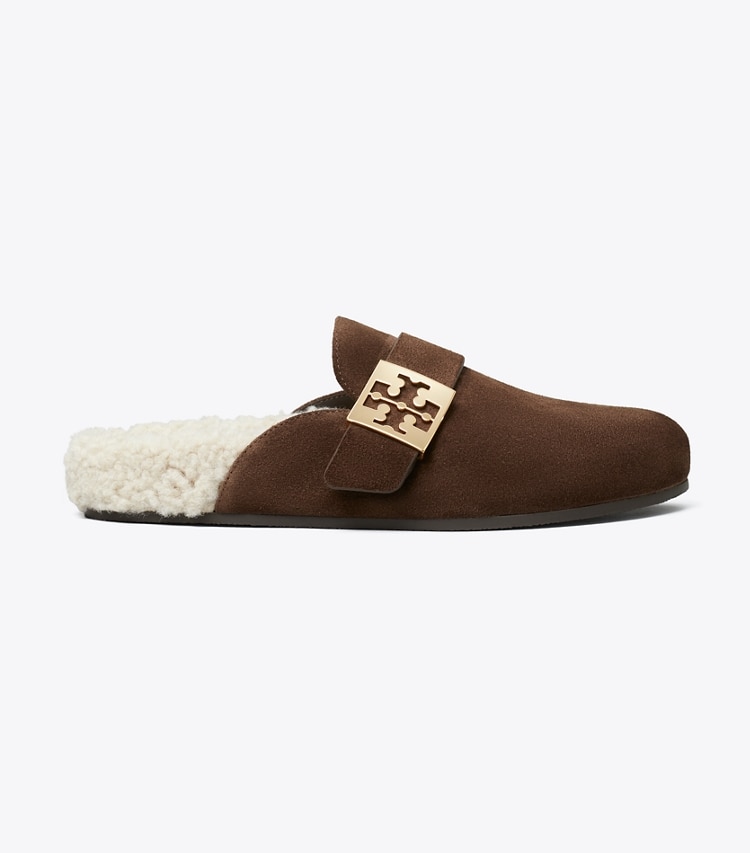 Tory Burch designer flats Mellow Mule in DARK COCOA / TAUPE side