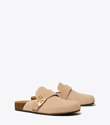 Tory Burch designer loafers Mellow Pantolette in MALVA / GOLD angle