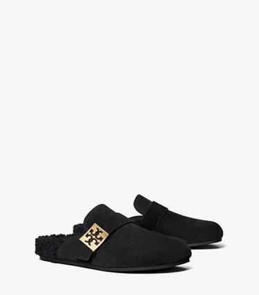 Tory Burch designer loafers Mellow Pantolette in PERFECT BLACK / PERFECT BLACK angle