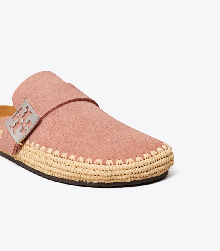 Tory Burch designer loafers Mellow Pantolette aus Raffiabast in DRIED ROSE / NATURAL detail