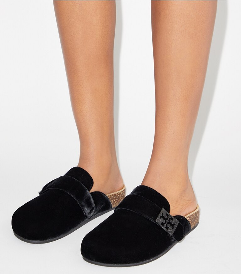 Tory Burch designer loafers Mellow Pantolette mit Pavé in PERFECT BLACK / JET angle