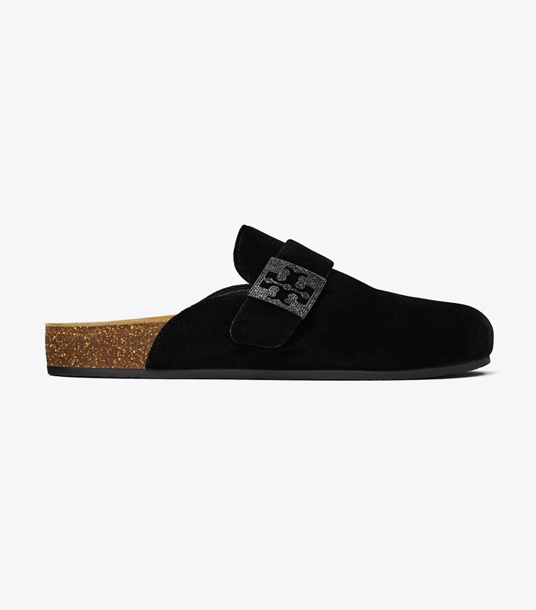 Tory Burch designer loafers Mellow Pantolette mit Pavé in PERFECT BLACK / JET angle