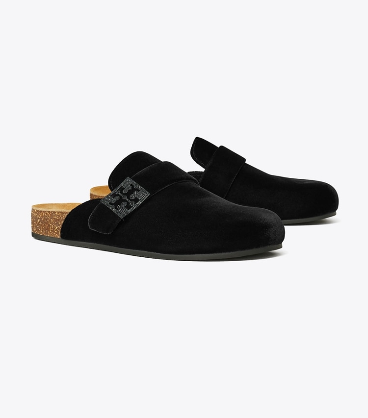 Tory Burch designer フラット メロー パヴェ ミュール in PERFECT BLACK / JET angle