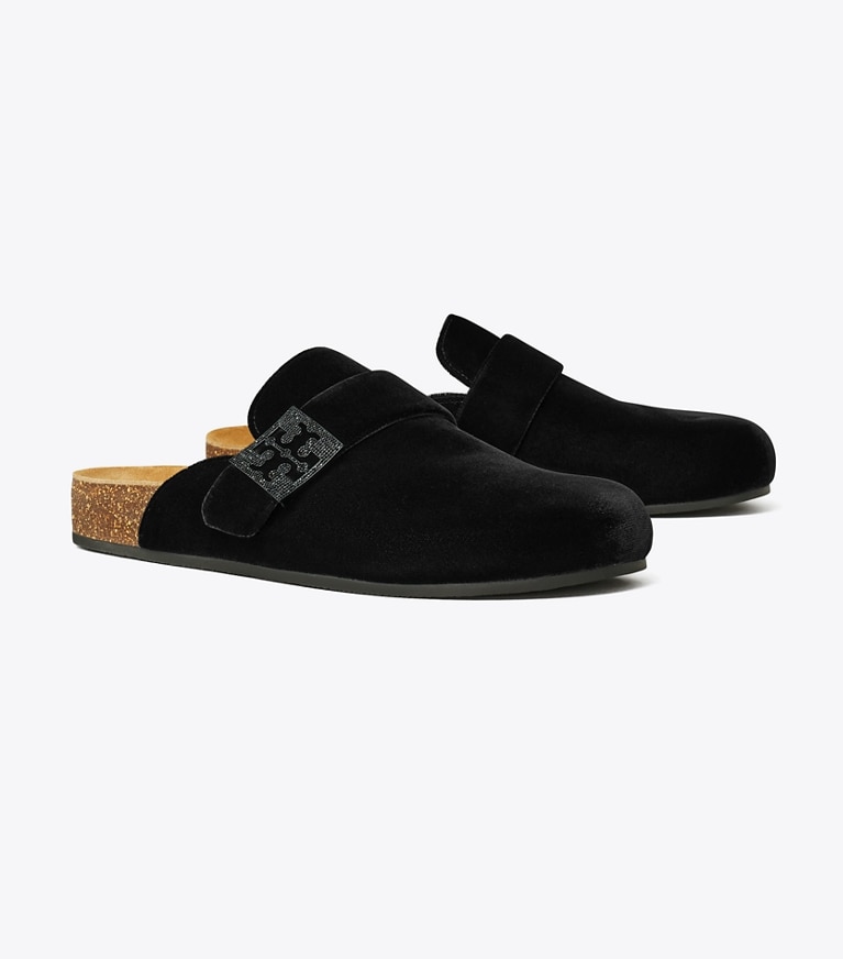 Tory Burch designer フラット メロー パヴェ ミュール in PERFECT BLACK / JET angle