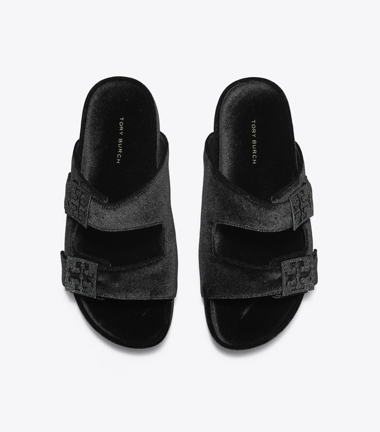 Tory Burch designer sandals Mellow Pavé Sandal in PERFECT BLACK / JET overhead