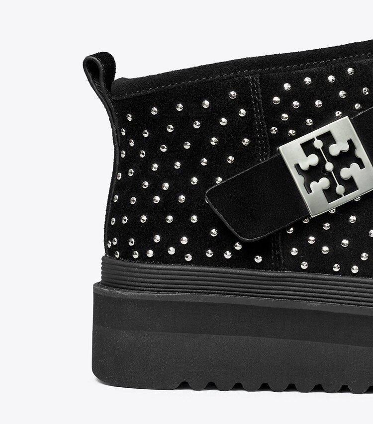 Tory Burch designer ブーツ メロー プラットフォームブーツ in PERFECT BLACK / SILVER ディテール