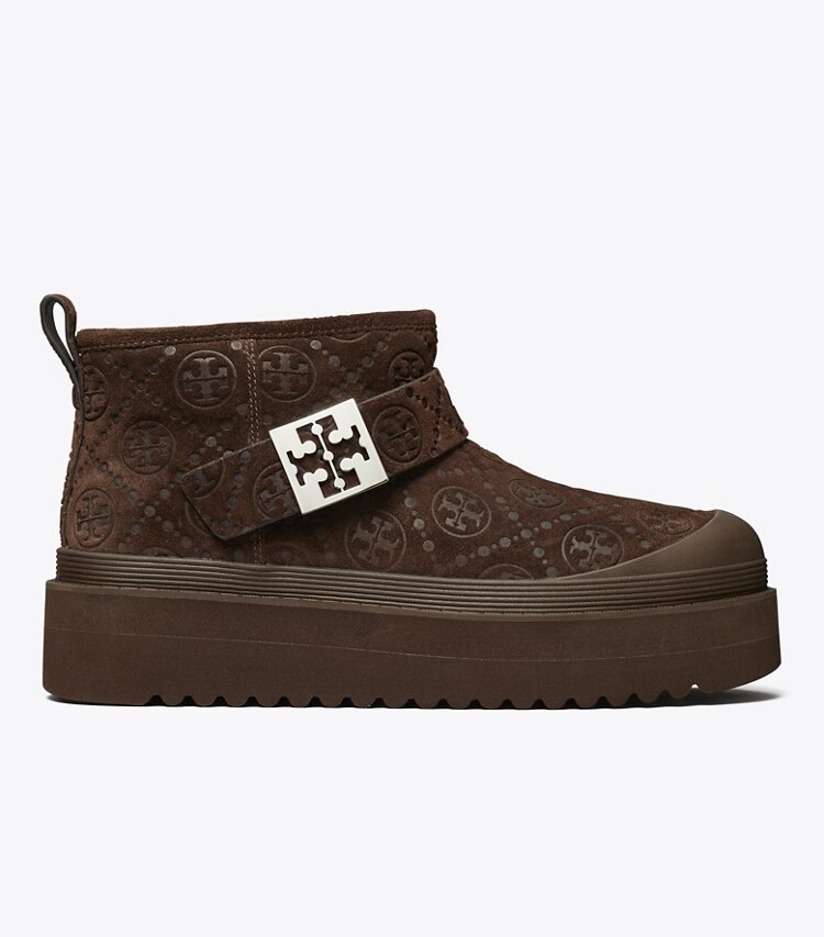 Tory Burch designer ブーティ メロー プラットフォームブーツ in DARK COCOA TMONO / SILVER side