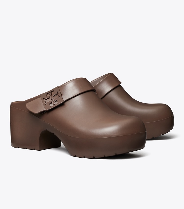 Tory Burch designer flats Mellow Platform Heeled Clog in COCONUT angle