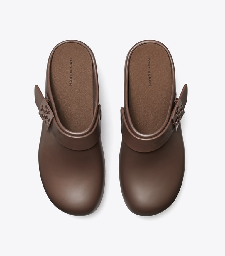 Tory Burch designer flats Mellow Platform Heeled Clog in COCONUT angle