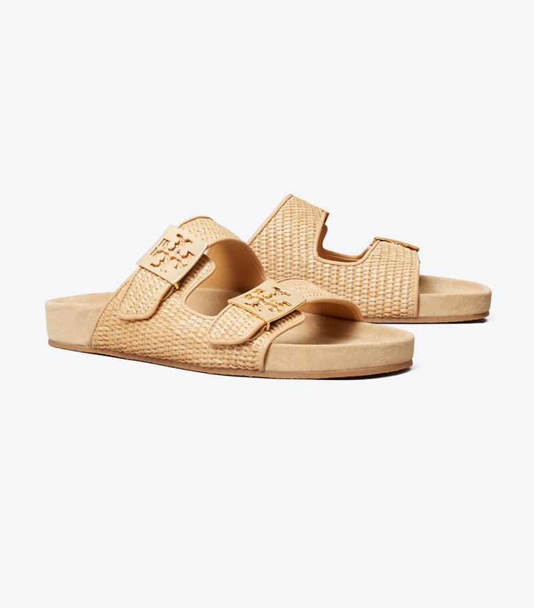 Tory Burch designer sandals Mellow Raffia Sandal in LIGHT CAMEL / LIGHT TEAK angle