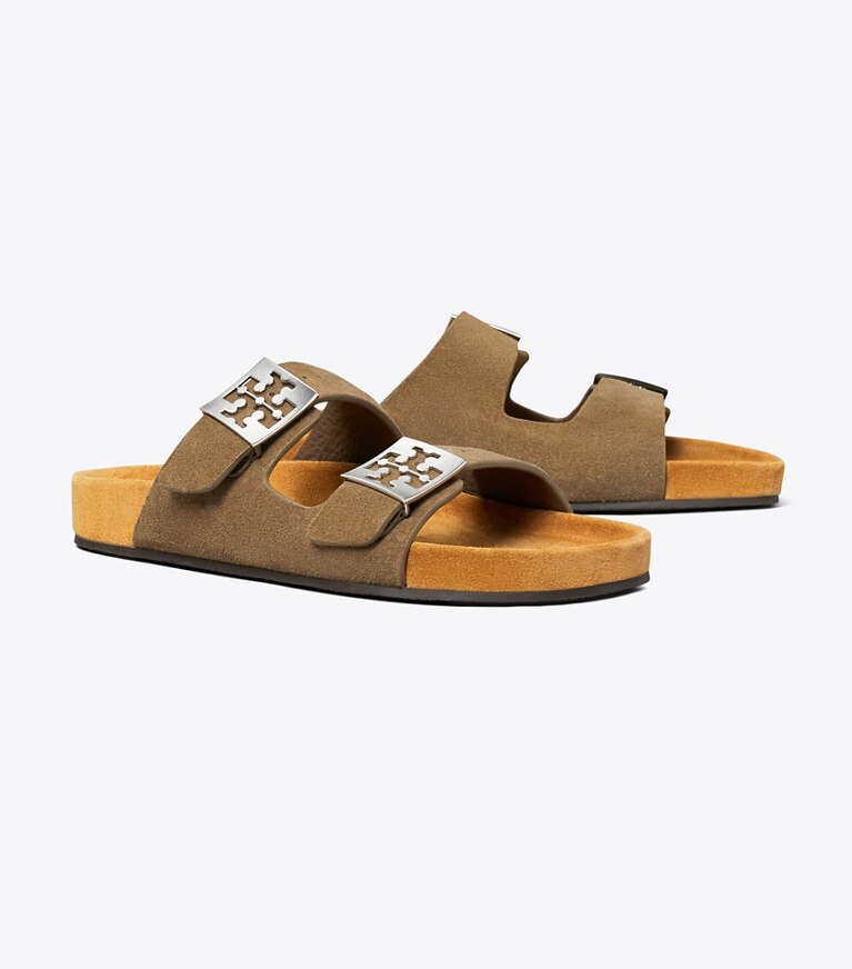 Tory Burch diseñador sandalias Mellow Sandal en TOASTED SESAME / LIGHT TEAK ángulo