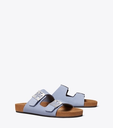 Tory Burch designer sandals Mellow Sandal in RAIN DROP / LIGHT TEAK angle