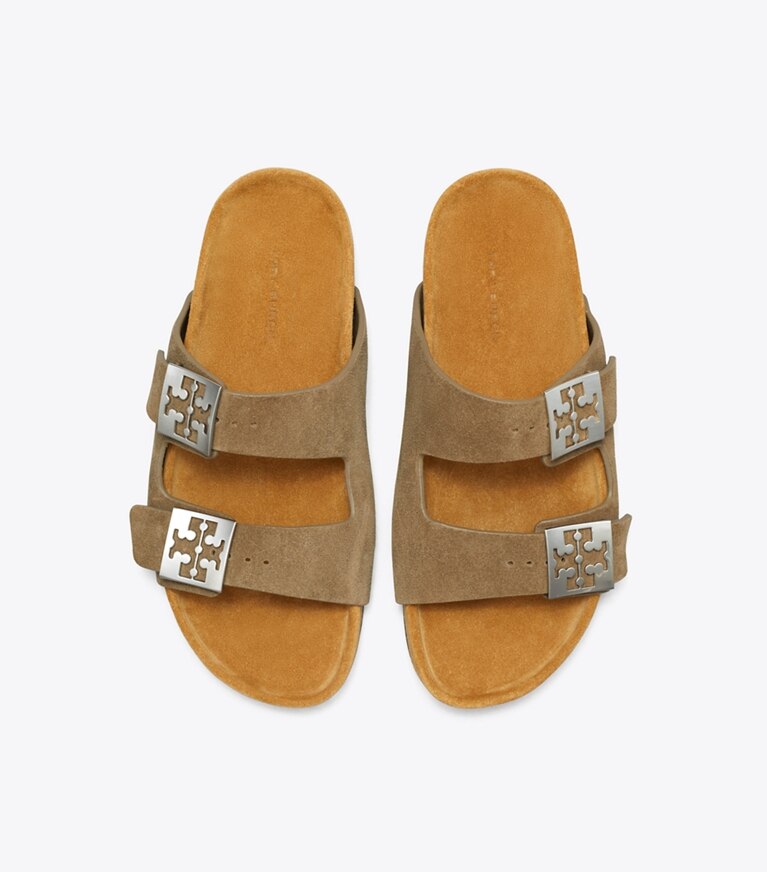Tory Burch diseñador sandalias Mellow Sandal en TOASTED SESAME / LIGHT TEAK desde arriba