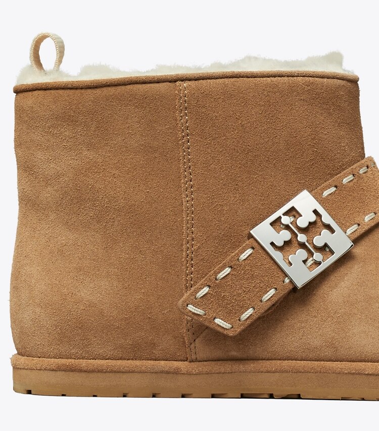 Tory Burch designer ankle boots Mellow Shearling Ankle Boot in TEDDY / SILVER detail
