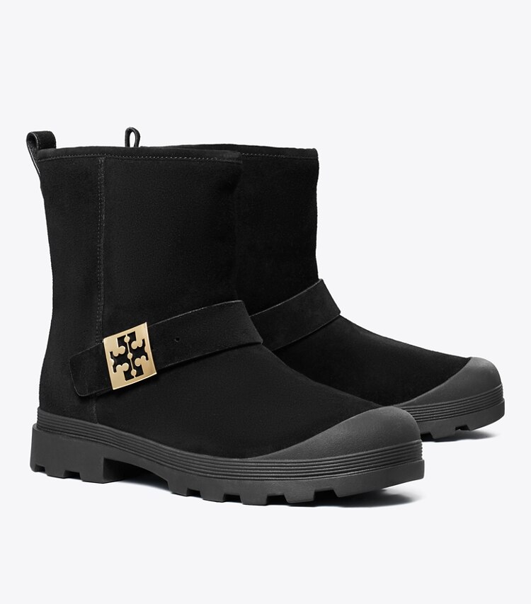 Tory Burch designer ブーツ メロー シアリング ブーツ in PERFECT BLACK / GOLD angle