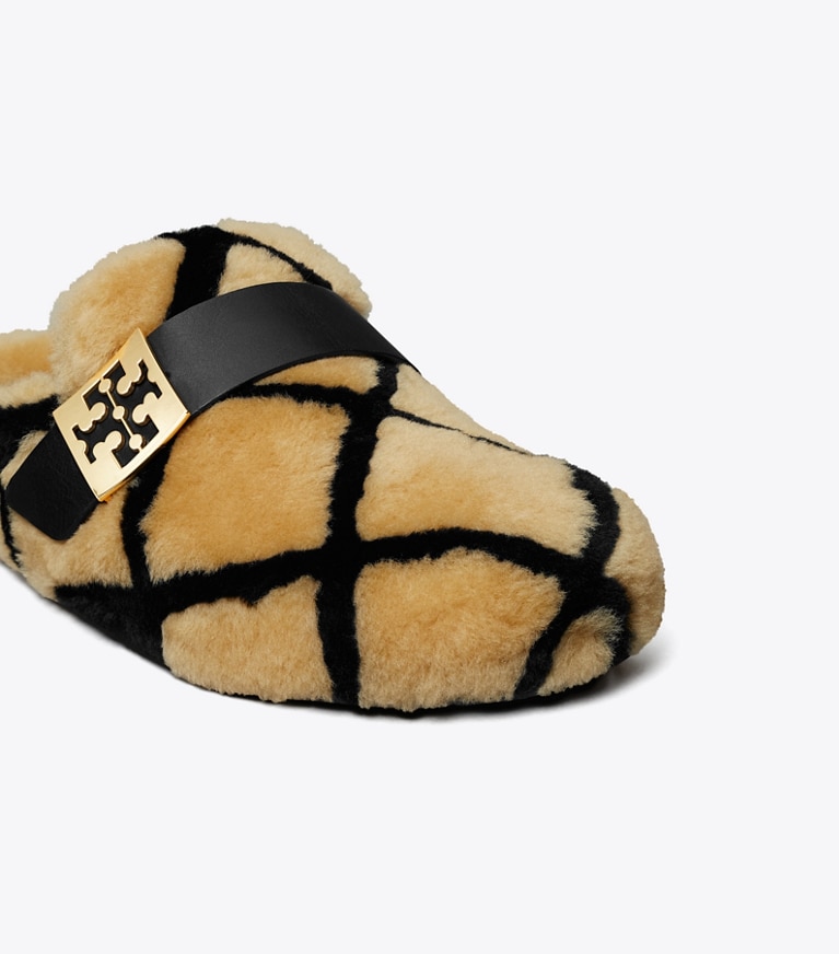 Tory Burch designer フラット メロー シアリング ミュール in LIGHT TOFFEE angle